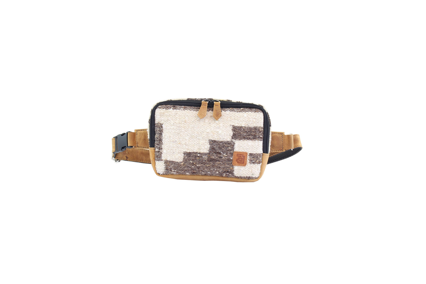 Handmade wool and leather Zaculeu design Belt Bag